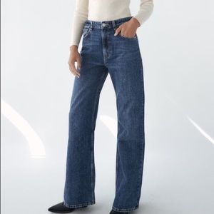ZARA DENIM / relaxed high rise flare jeans